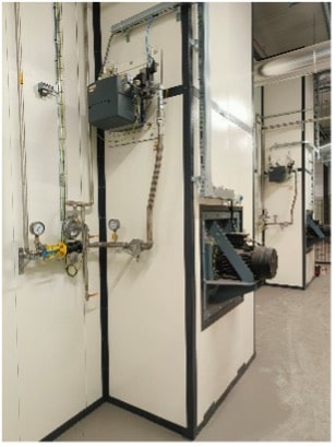 Photo: Biogas burner installed in the drying oven